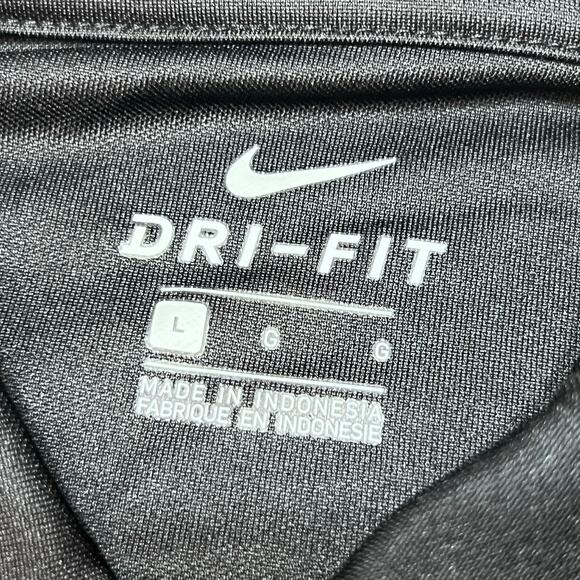 Nike Coaching Dri-Fit Polo Shirt Large Football Black 3-Button Short Sleeve - Picture 4 of 5